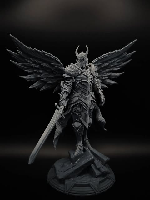 La figurine avant la peinture, toute grise.